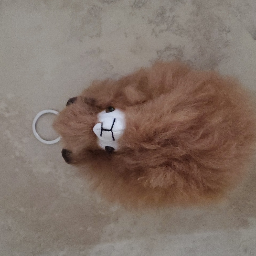Authentic Alpaca Fur Keychain nwot